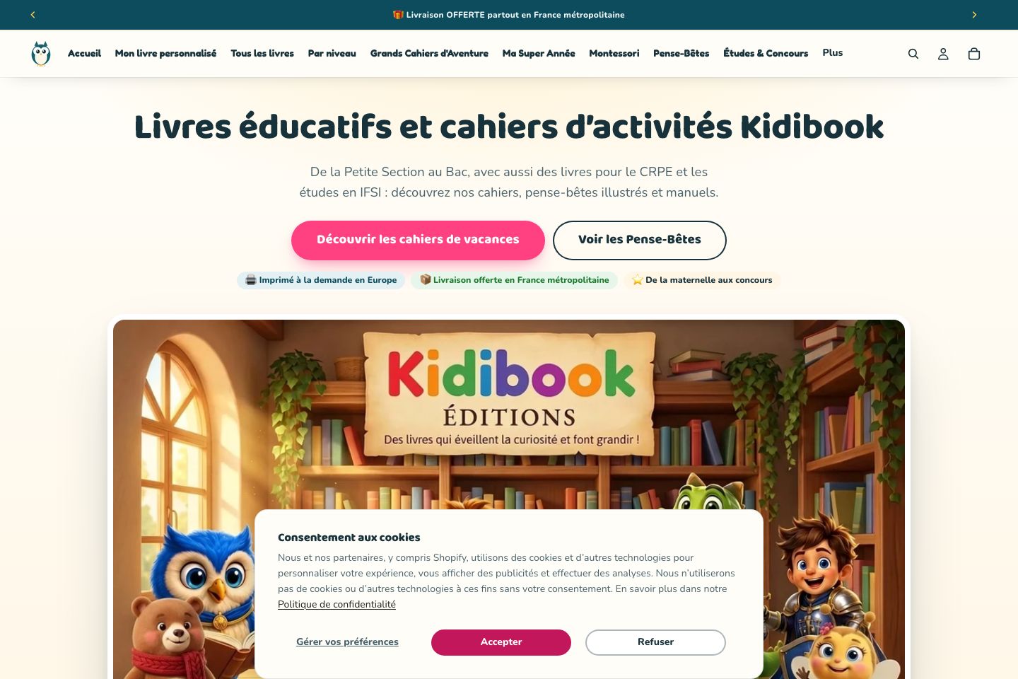 Aperçu du site Éditions Kidibook